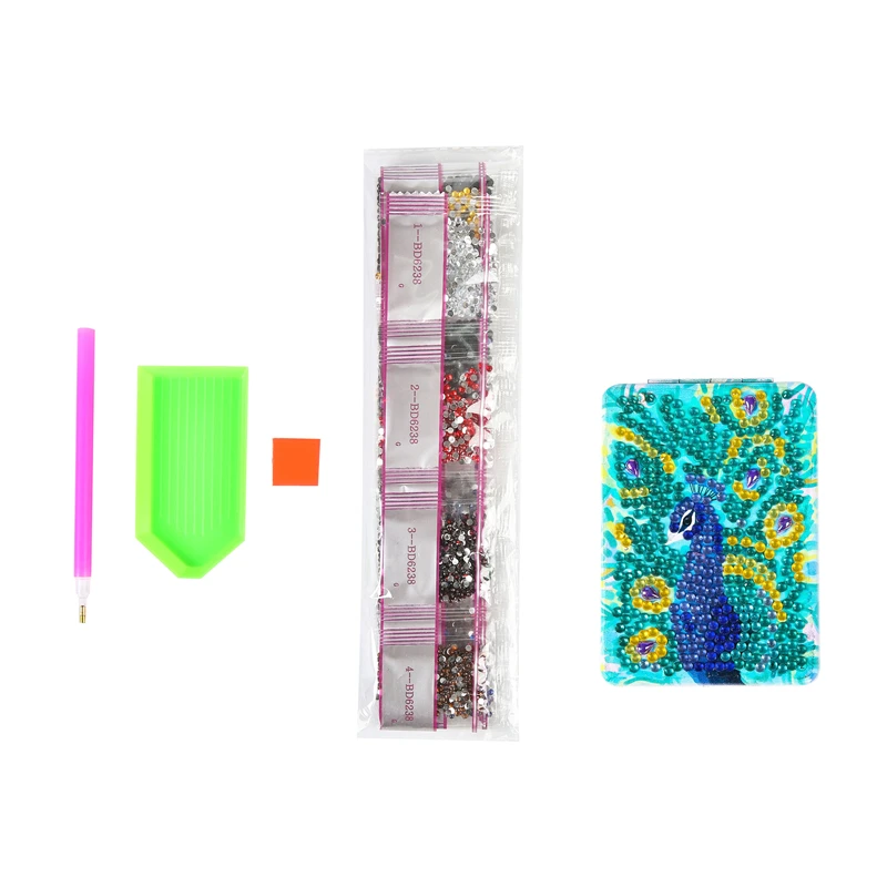 Mandala Diamond Painting Mirror New 5d Diy Diamond Painting Mandala Wind Chime Mirror With Pendant Pvc Makeup Mirror