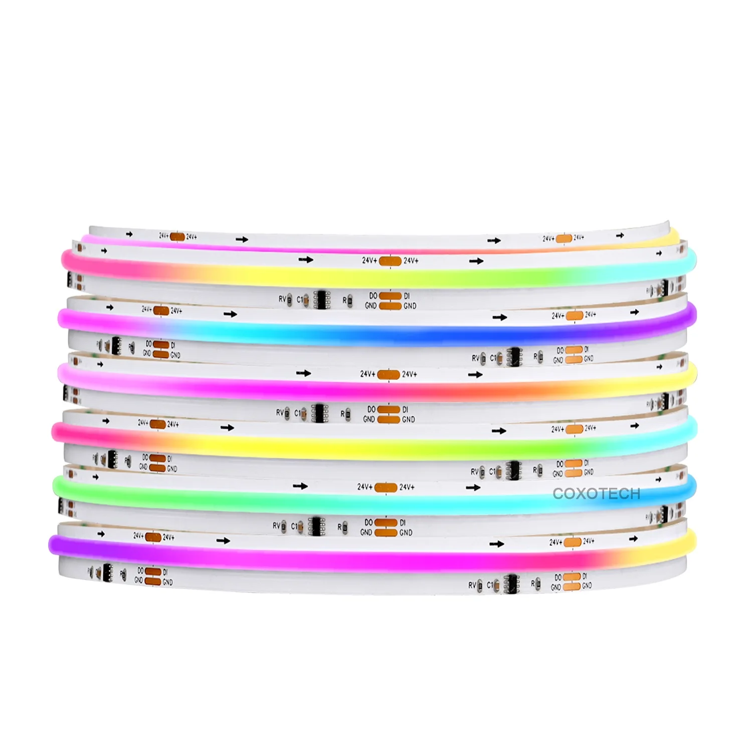 coxo waterproof individually addressable pixel dmx ws2813 ws2812b 2815 sk6812 ws2811 420leds running led strip light cob 12v 24v