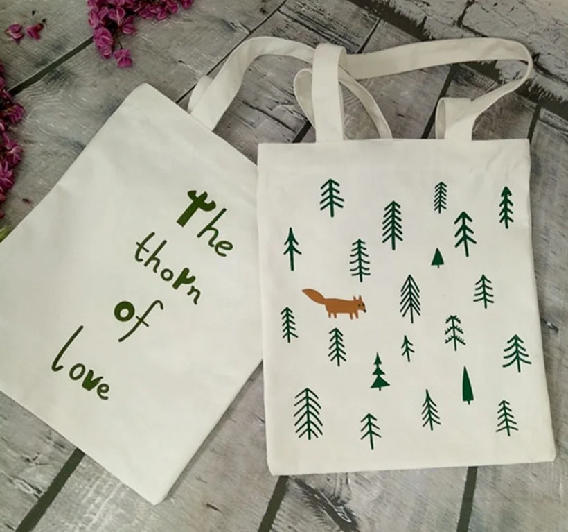 Byleading Logo Custom Printed Tote Bag Eco Friendly Cotton Canvas Foldable Shopping Bag