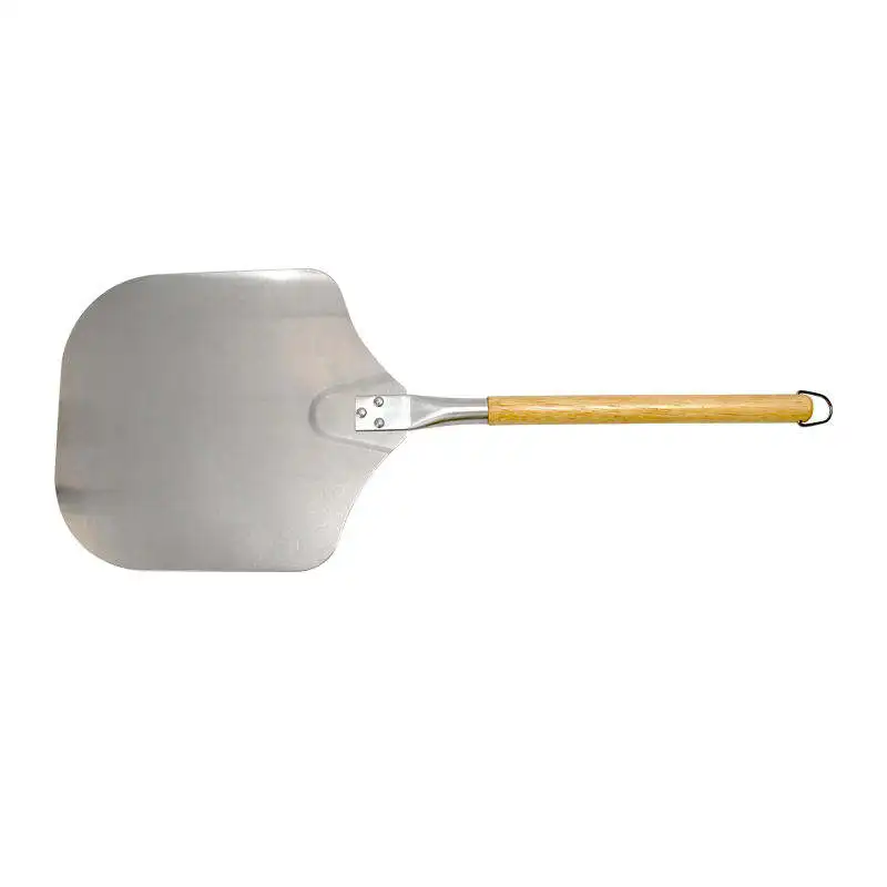 Detachable Aluminum And Adjustable Metal Turning Pizza Peel With Oak Wooden Handle