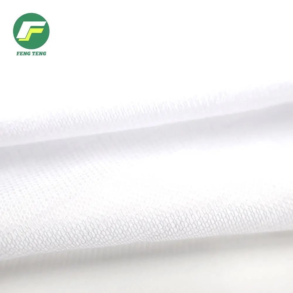104 75D Polyester Knit Soft Hexagonal Tulle Mesh Net Big Hole Fabric For Leather knitted lining