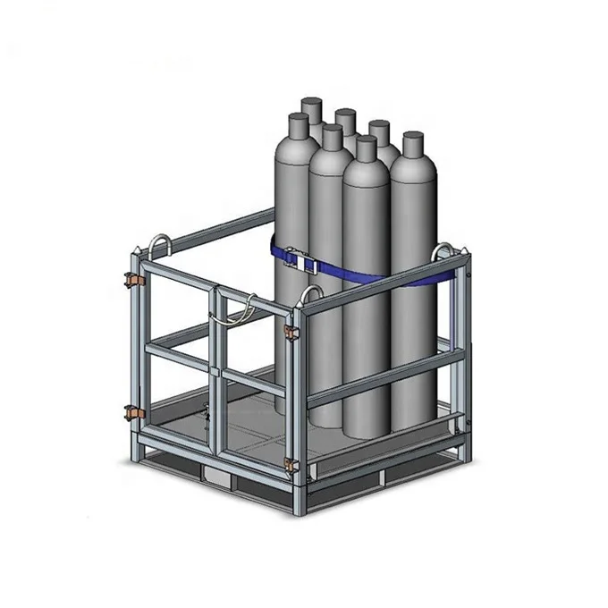 Stackable metal wire mesh lpg propane gas bottle oxygen cylinder customized storage cages for forklift