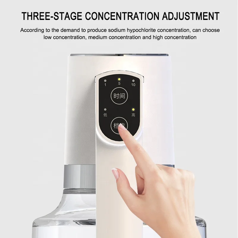 800ml Three Stage Concentration Adjustment Sodium Hypochlorite Generator 3000mAh Hypochlorite Sodium Generator