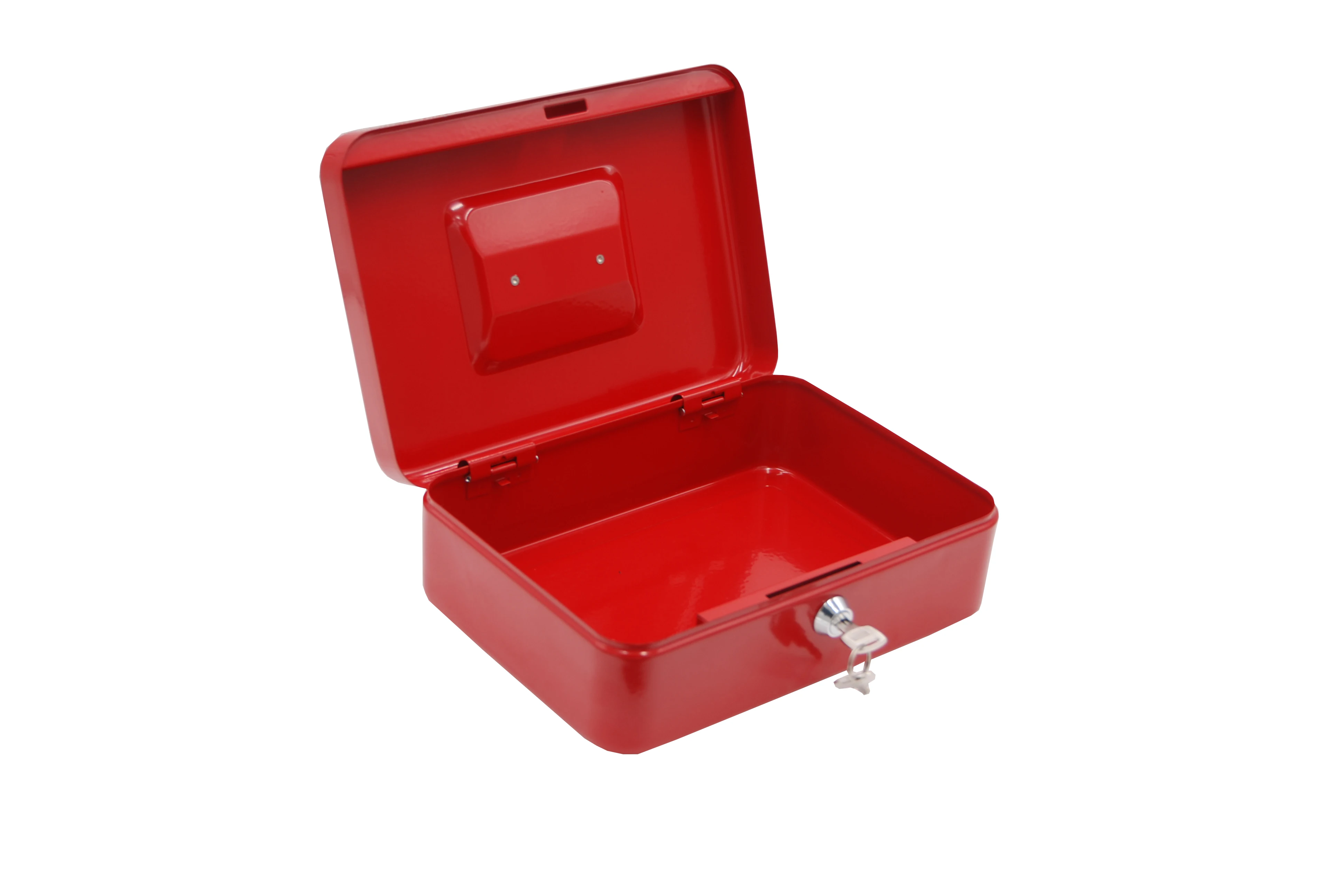 Portable Metal Cash Box, Key Lock Metal Safe Box Piggy Bank Money Saving Box/