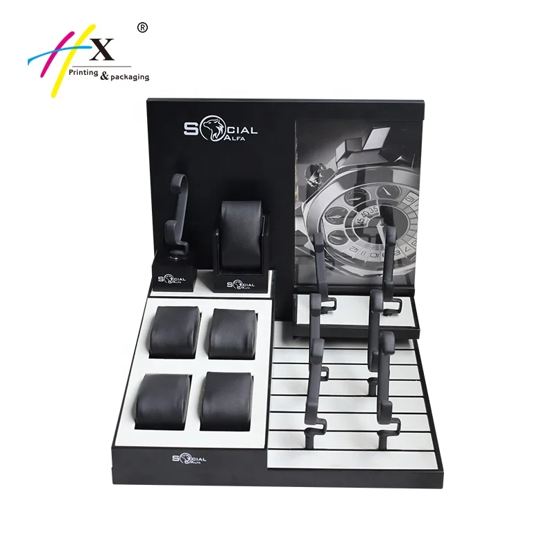 Counter Top Oem Exhibition Window Watch Display Stand Set Customized Watch Display Counter Rack Smart Watch Display Stand