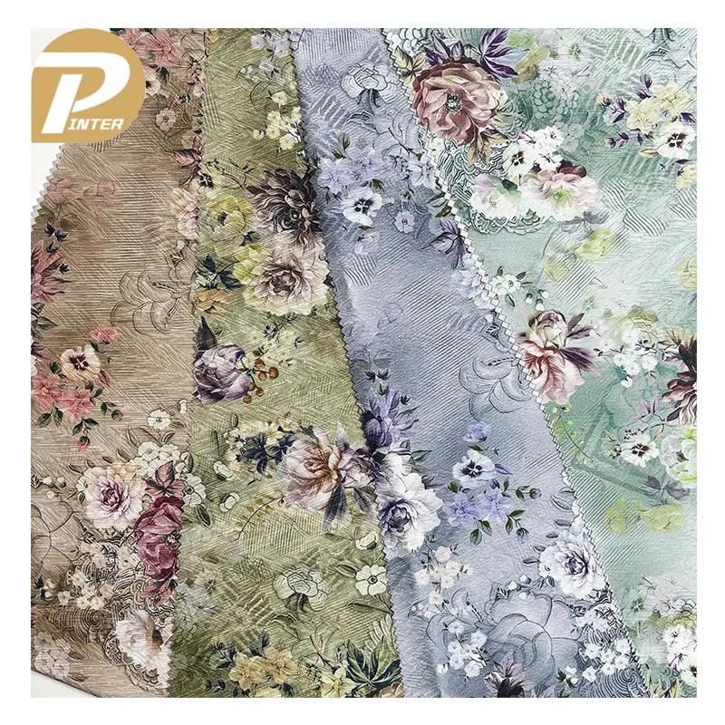 Popular 100% Polyester Luxury Brocade Silk Printed Jacquard Fabric With Good Price for Clothing
