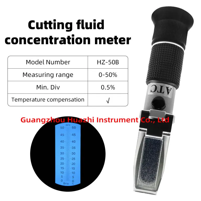 Cutting fluid concentration meter 0-50% cleaning fluid wiredrawing oil refractometer cutting oil percentage refractometer