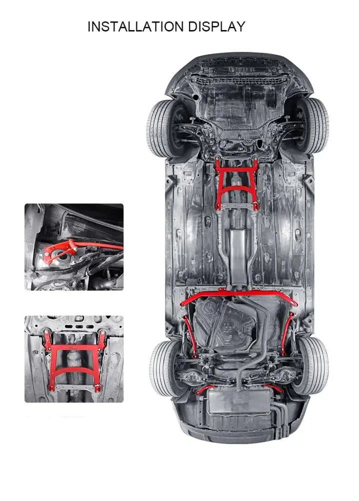 LVTU Factory Price Safety Bar Strut Tower Brace Kits Front Strut Bar for AUDI A3 2014-2019 Auto Cars Racing Cars