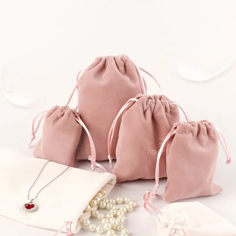 Luxury Eco friendly Custom Logo Printed Gift Cloth Purse Dust Velvet Pouch Bags With Logo