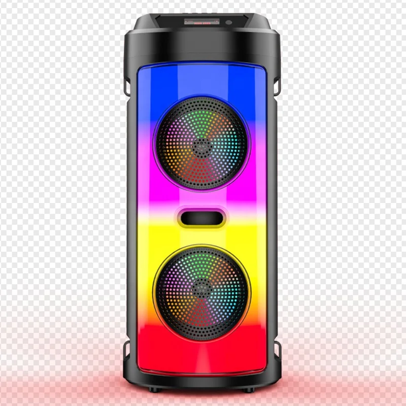 New Products Multimedia Portable Dual 4' Woffer -JBL Audio Partybox 2*4inch Blue Tooth Party Bass Speakers with Flashing Light