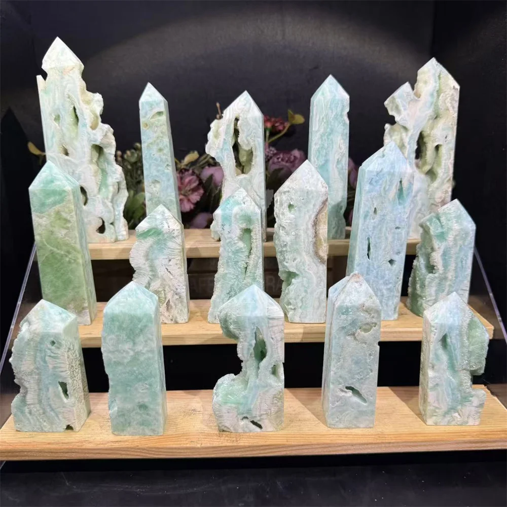 Wholesale Natural Carved High Quality Crystal Hemimorphite Point For Home Decoration