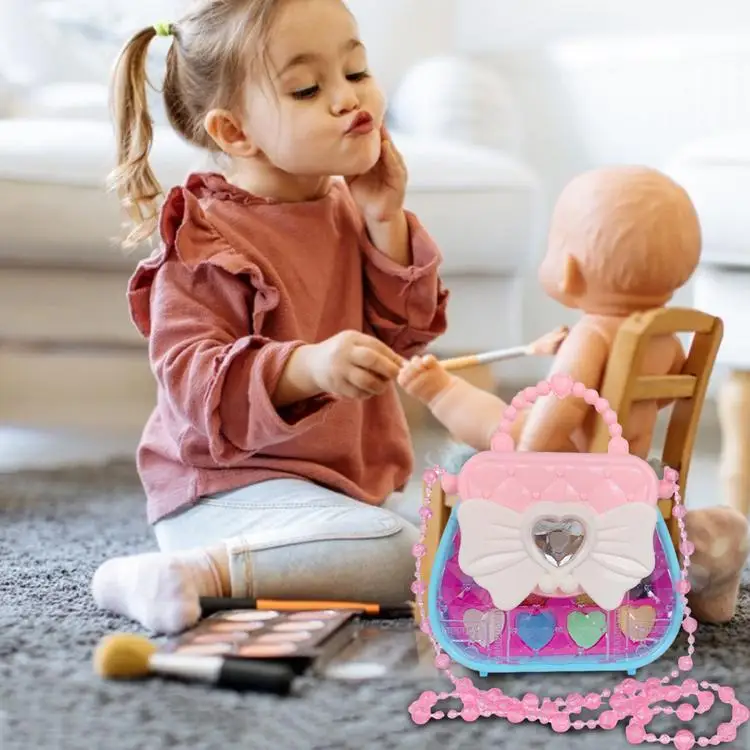 
Kids Makeup Kit Pretend Play Washable Makeup Gift Set for Girls Random Color 