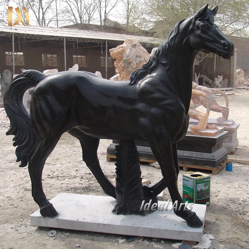 Outdoor Garden Life Size Hand Carved luxury Horse Statue Home Decor Sculpture