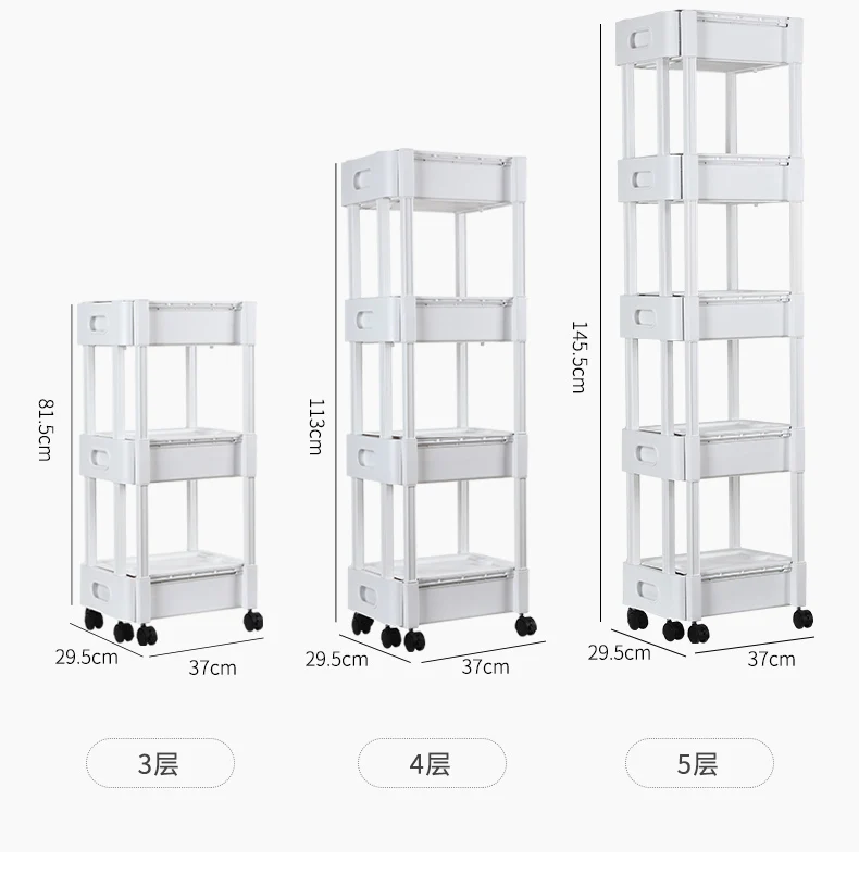 Kitchen vegetable storage rack plastic organize basket multi-layer shelf with wheel
