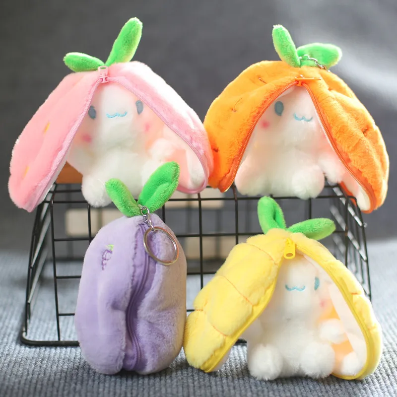Cute cute fruit four colours transforming bunny stuffed pendant plush toy doll Sanrio bag charm keychain