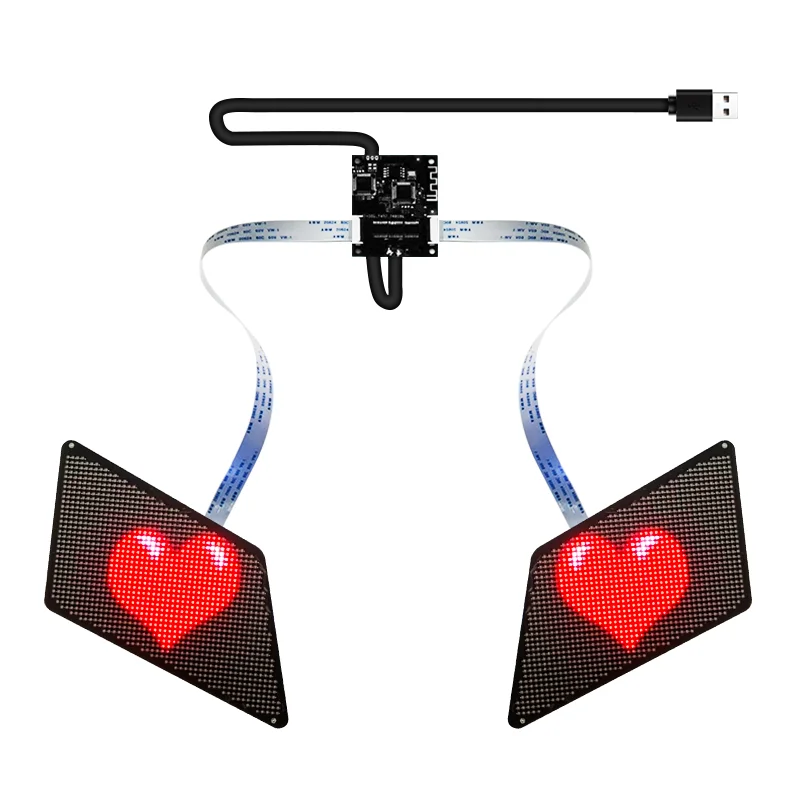 App Control Programmable Winking Eye Led Display Screen Panel Led Eagle Eye Blinking Screen for Backpack Bags Cars Clothes