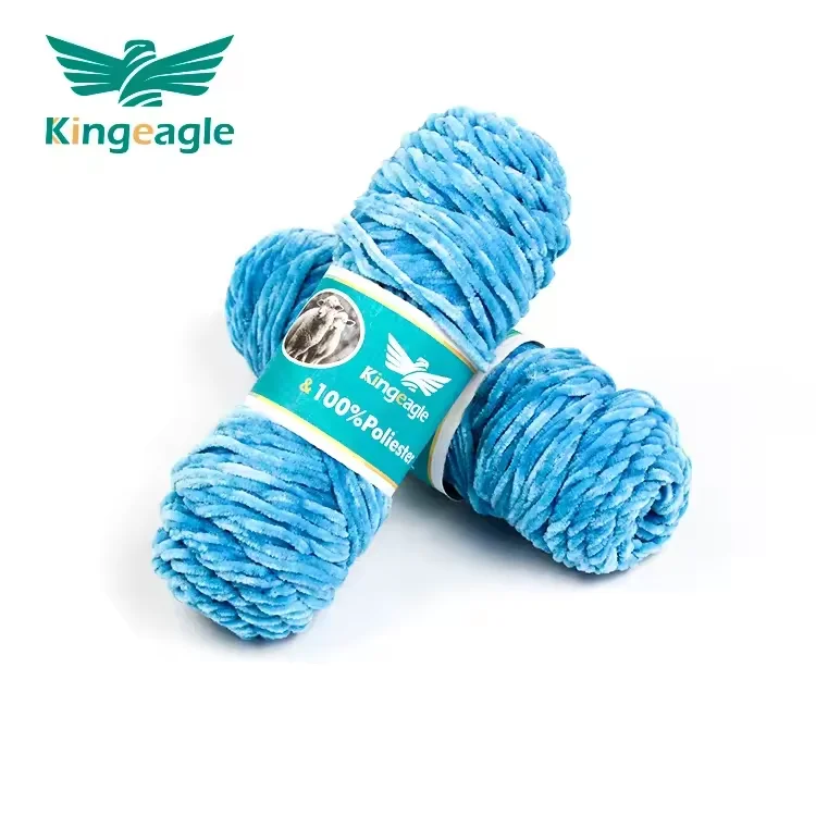 Kingeagle Hot Style 1ply Jumbo Hand Knitted Soft Wool Bulky Thread Crocheting Fuzzy Velvet Wholesale Chenille Yarn