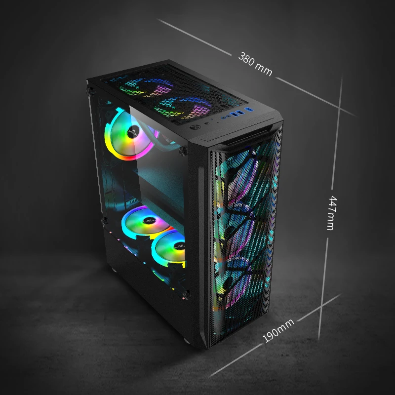 SNOWMAN NEW Coming Wholesale PC Cases RGB Cooling Fan Desktop Gaming MID Tower ATX Gaming PC Computer Case Tower