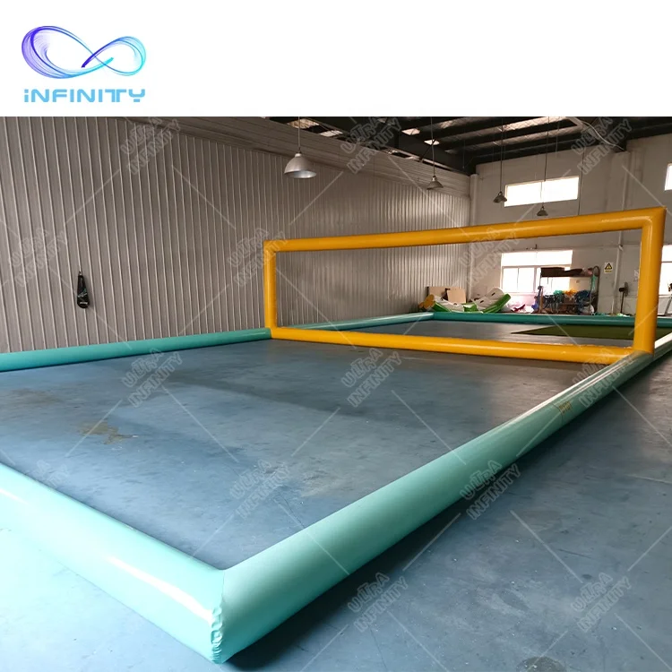 Hot inflatable floating beach volleyball field water volleyball net adults inflatable volleyball court sport games for sale