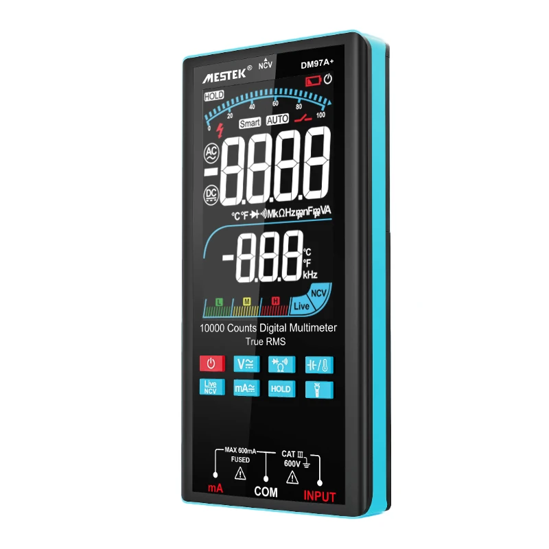 Digital Multimeter Temperature Measure 9999 Counts AC DC Current Voltage Resistance Capacitance NCV Ture RMS Smart Multimeter