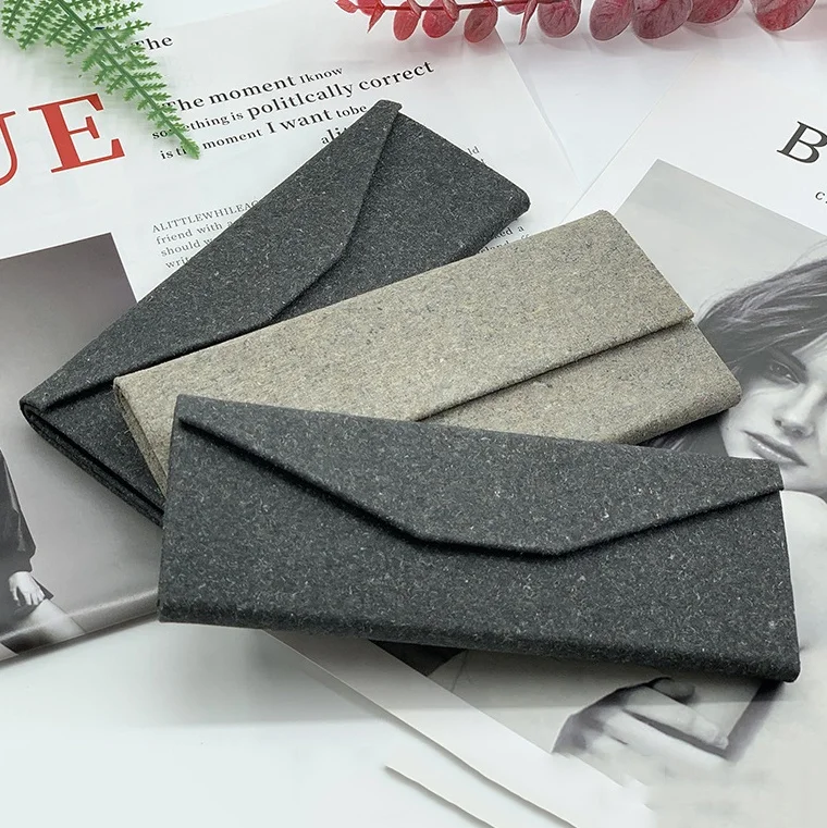 Customized Bonded Leather Foldable Glasses Case Regenerated Material Recyclable Sunglasses Box