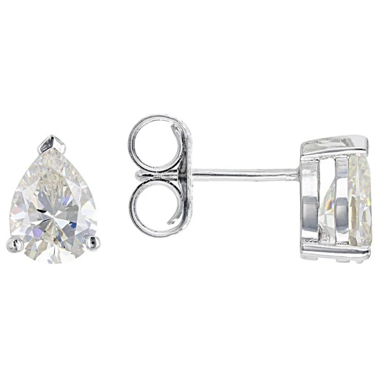 Classic Design Pink Zircon Stone Silver Plated Jewelry Earring Sets Tear Drop Pear Shaped Stud Silver Women Earrings