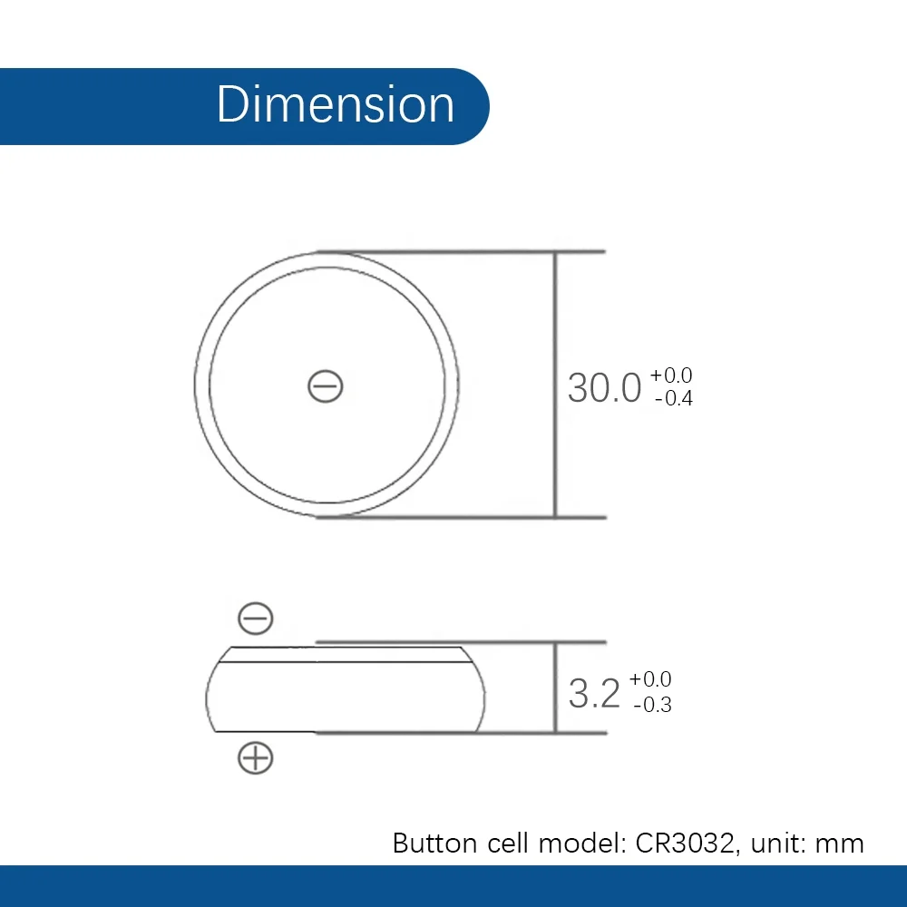 Lithium 3v cr 3032 button cell battery cr3032