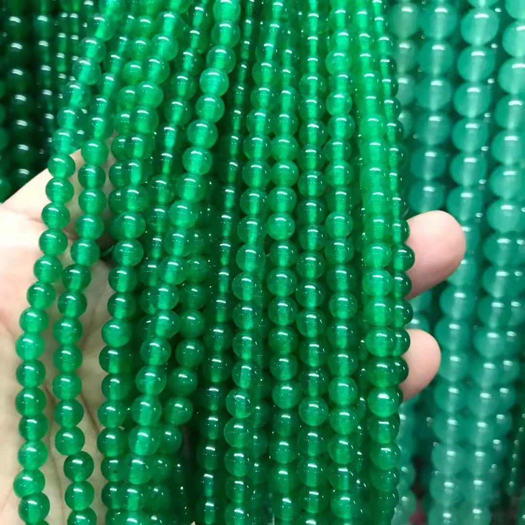 10mm round color dyed green jade gemstone beads