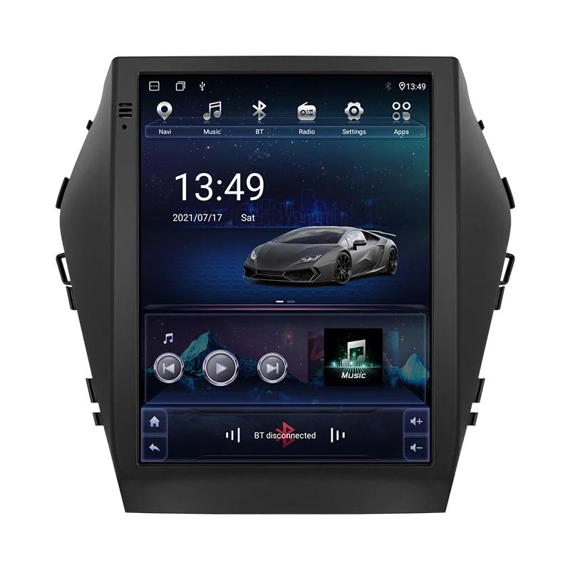 Автомобильный Android 13 радио плеер для Hyundai Santa Fe IX45 2014-2017 мультимедийный видео GPS навигация Tesla стиль вертикальный экран