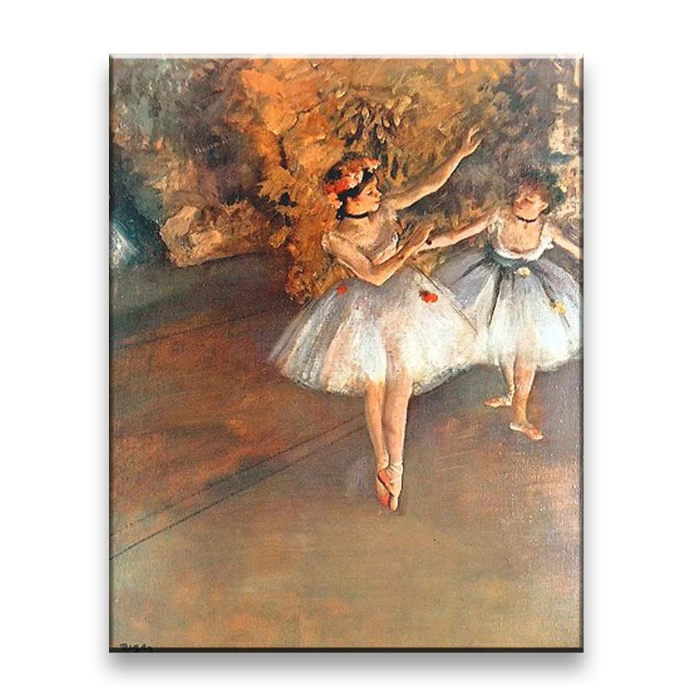 Imitating Edgar Degas Two Ballerinas Hand-painted Oil Painting Cores Living Room and Bedroom Decorative Painting