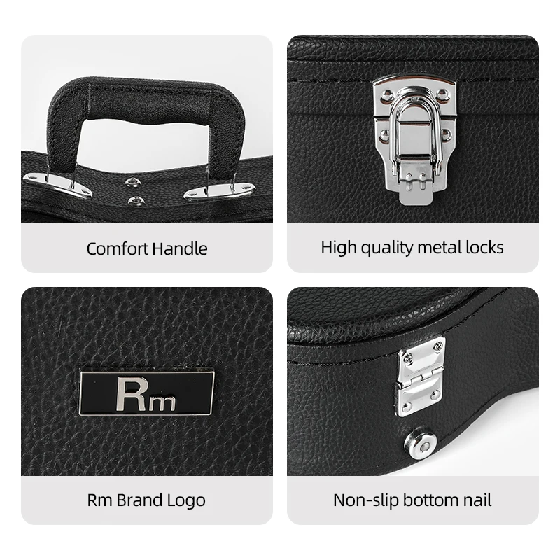 Factory Wholesale 31 Inch Ukulele Case Durable Leather Musical Instrument Case Solid Instrument Bags&Cases For 31 Ukulele