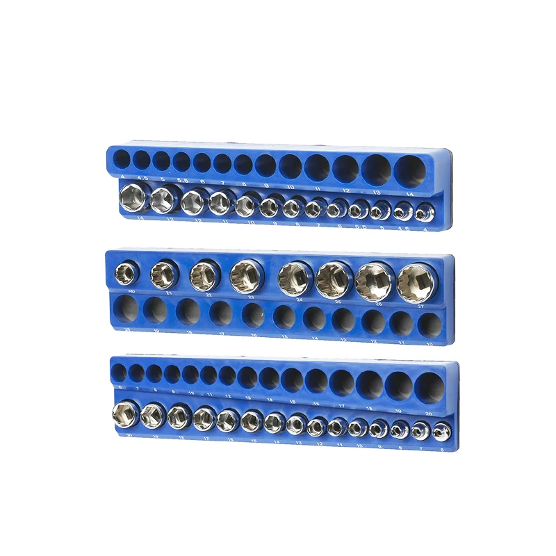 Hot Sell 1/4 in, 3/8 in, 1/2 in Drive Magnetic Socket Organizer, Socket Set Holder Organizer Magnetic for Workshop