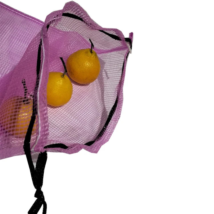 Uv Treated Firewood Vegetable Onion Potato Fruit Packaging Pp Tubular Net Mesh Raschel Mesh Bag With Drawstring