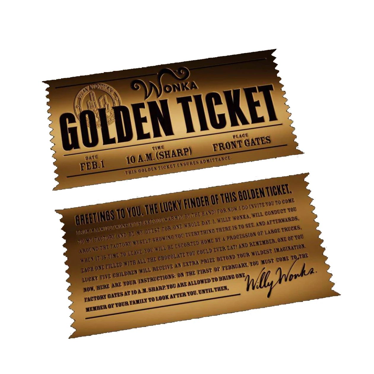 Custom Print Plastic Gold Foil Plated Lottery Card Charlie And The Chocolate Factory Golden Card Willy Wonkawilly Wonka Ticket