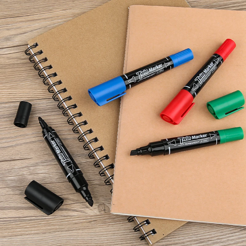 Gxin G-122 twin marker Wholesale High Performance Double head With Clip factory price permanent marker set