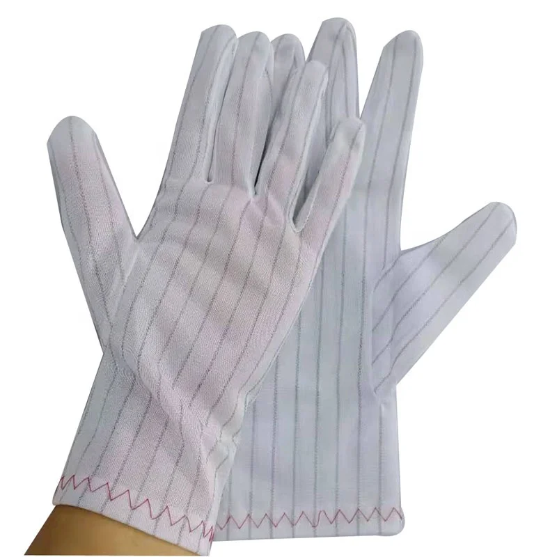 ESD Reusable Anti Static Gloves Stripe Electronic Lint free PU Cut Resistant Static Hand Muffs Gauntlet Mitten Working Gloves