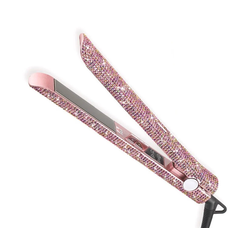 
Hot seller Titanium plates 480F temperature flat iron bling bling hair straightener flat iron professional 
