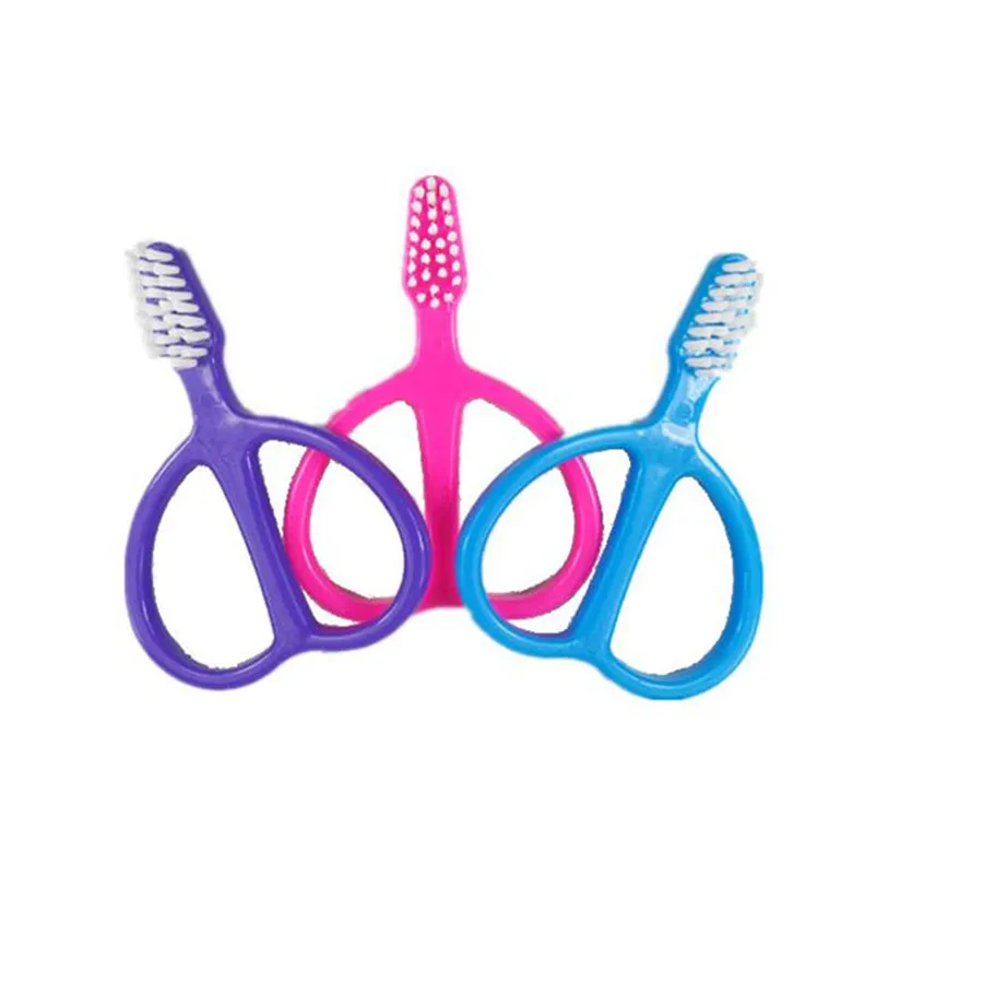 
Wholesale custom logo cheap price odm scissors shape soft bristles baby mini toothbrush for 6 months 
