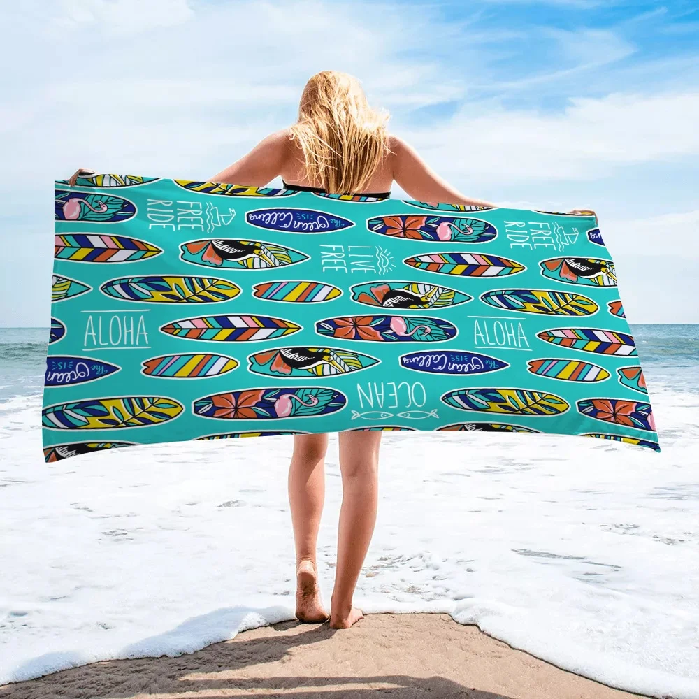 Custom Designs High Quality Sublimation Printing Cotton Velour Summer Beach Towels With Logo