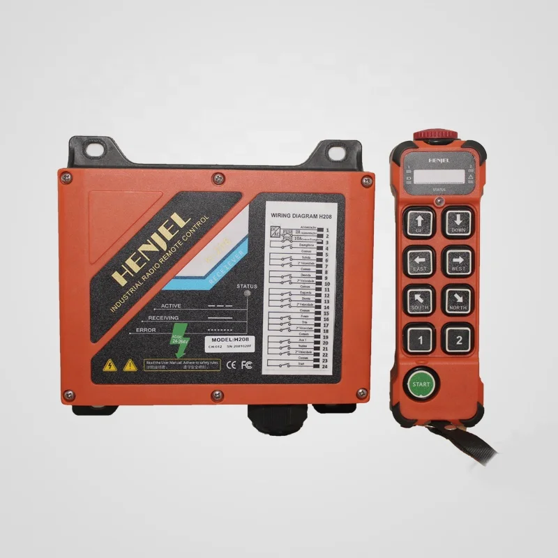 H208 dual speed  8 channel industrial wireless radio crane remote control
