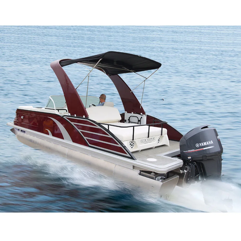 2024 Yacht Luxury 27ft Aluminum Fiberglass Party Pontoon Boat Electric Motor Fishing Outdoors Outboard Engine Combo Set Included