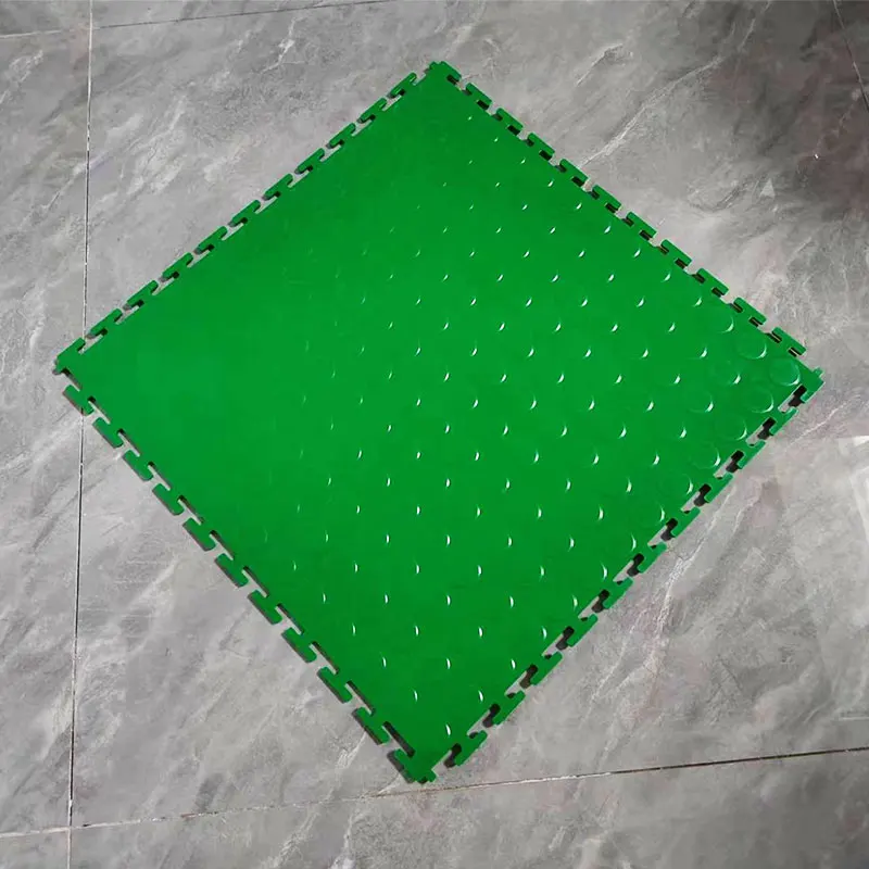 100%pvc Flexible Raised Coin Pattern Gray Pvc Garage Vinyl Flooring Tile