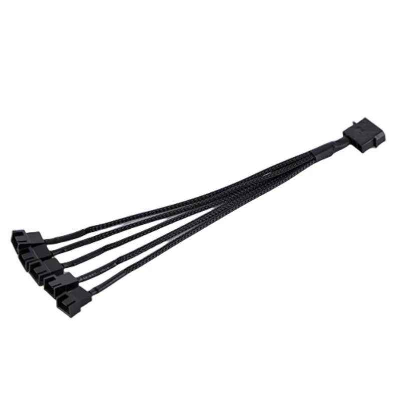 PC Chassis IDE Molex 4pin Connector to 2510 3Pin 4Pin Cooler Cooling fan Adapter Splitter Power Sleeved Cable 1 to 2 way 27CM