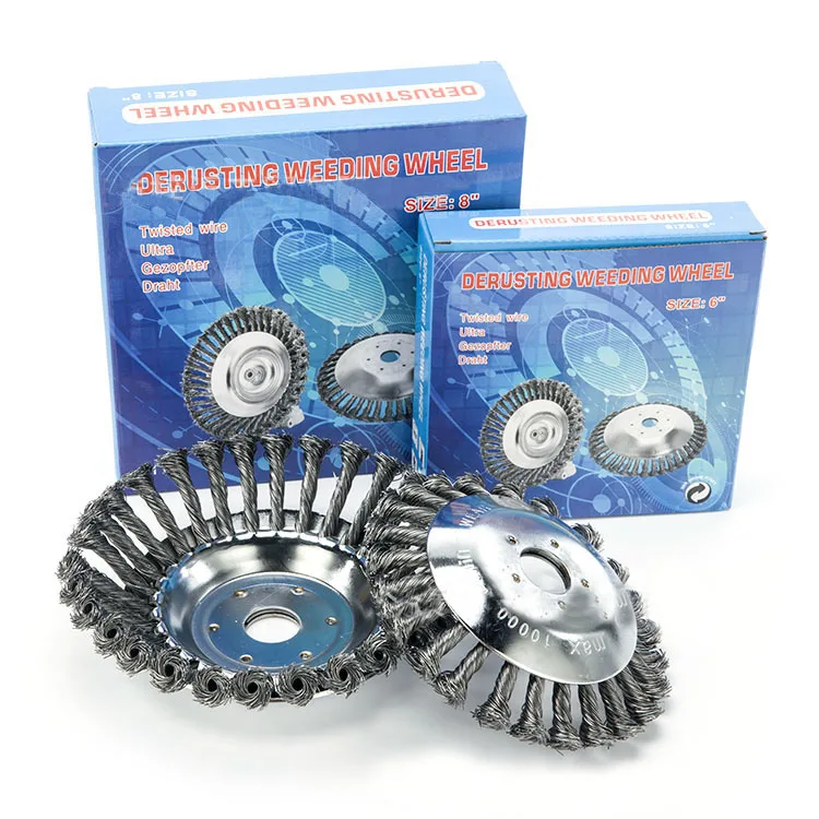 twisted steel Wire Brush Wheel Cup Set 9 Piece Brass Coated 1/4
