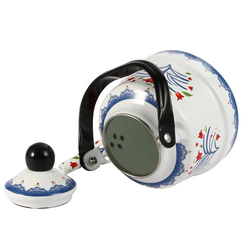 29 pattern options Ancient bell shape Enamelware Open Fire Stove Enamel Hot Water Tea Coffee Kettle Enamel Teapot with Handle