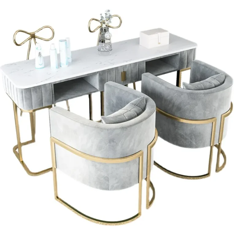 small beauty salon nails technician work tech table and chair set manicure table Sale for nails application