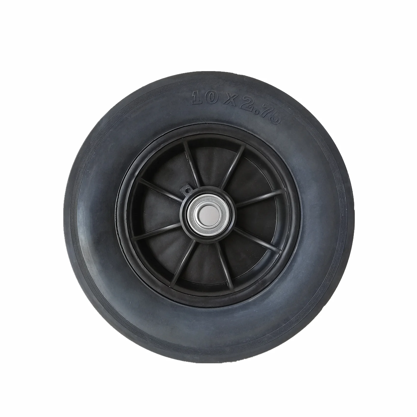 Solid rubber wheels 10x2.75 for push cart, generator, wheelbarrow