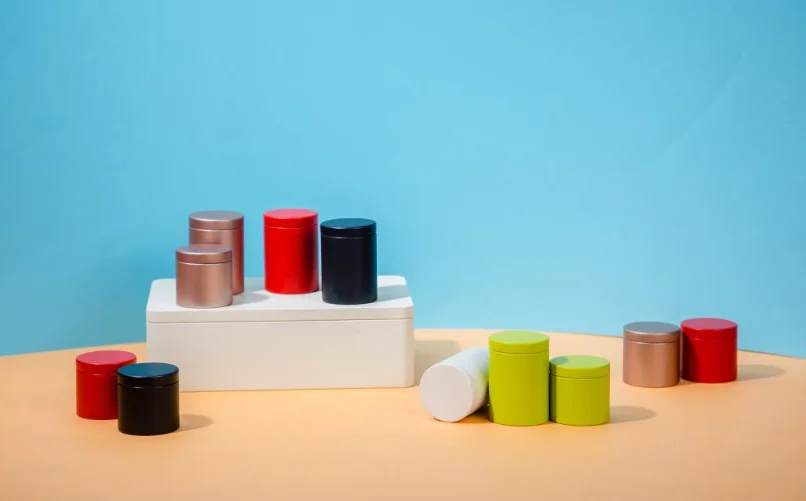 Small Round Matcha Storage Packaging Coffee Containers Tea Metal Tin Can