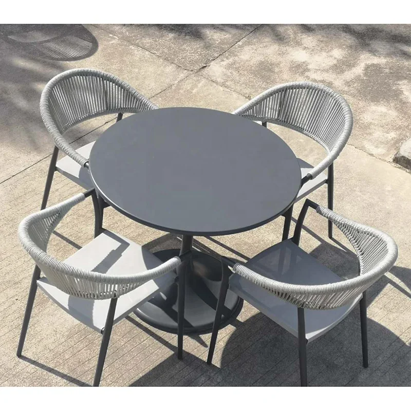 Удобные Ленточные алюминиевые стулья для патио, стул для бистро, обеденный открытый стул, садовый шнур, стул для балкона