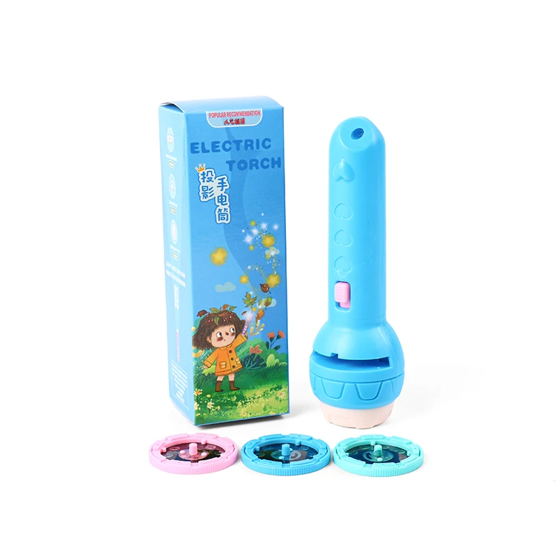 2024 Cartoon Torch Lamp Toy Flashlight Projector Baby Sleeping Story Book  Kids Educational Toy Parent-child companionship time